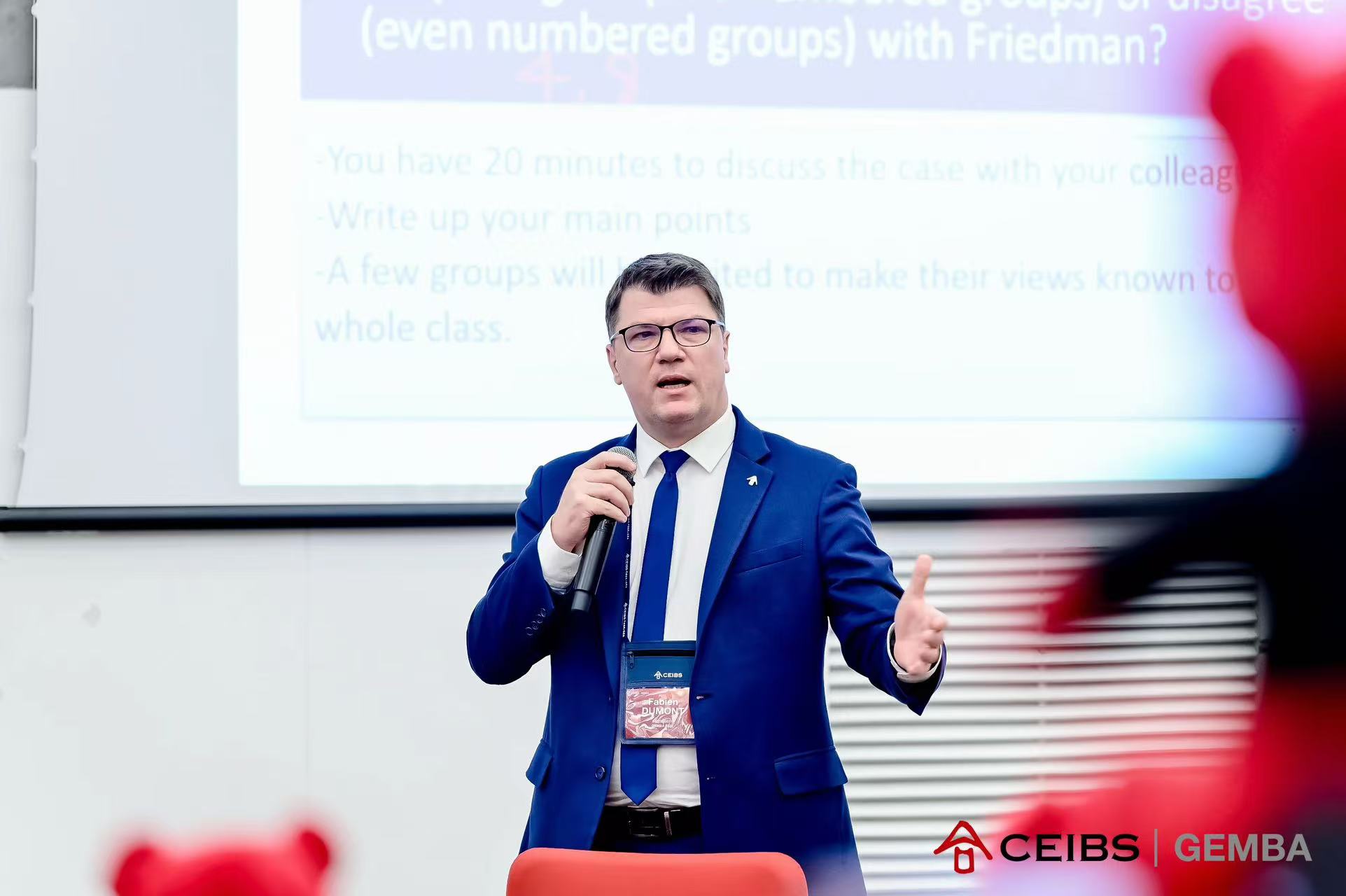 Fabien in CEIBS Global EMBA classroom