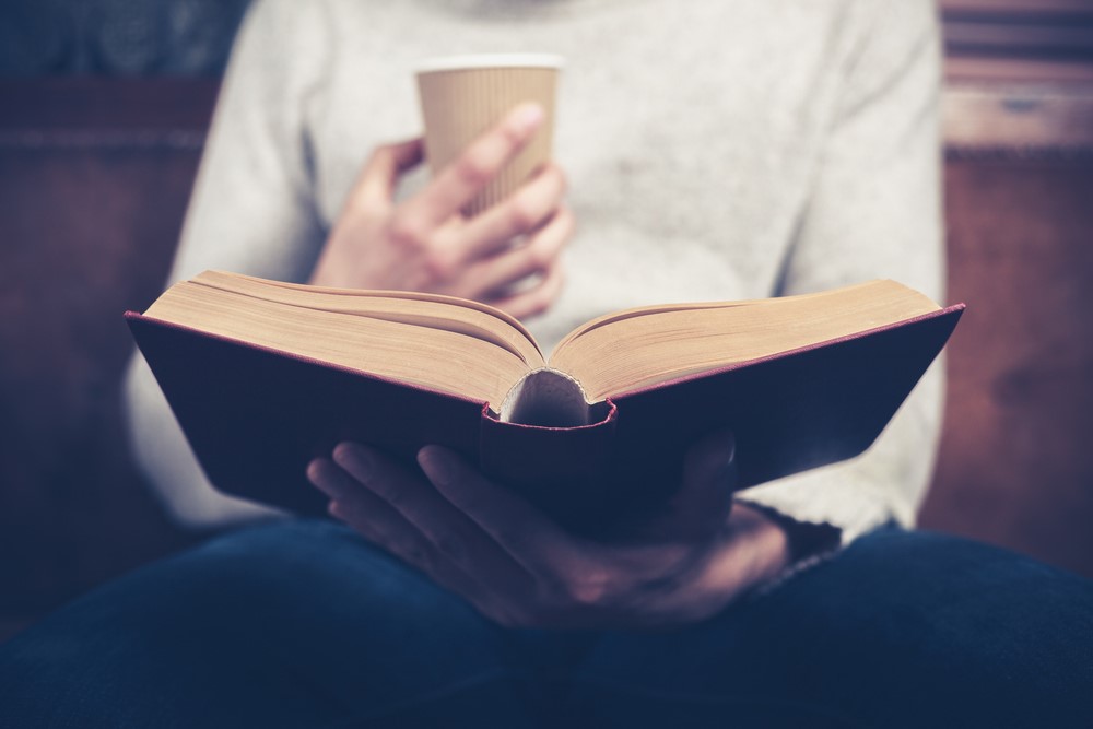 reading a book