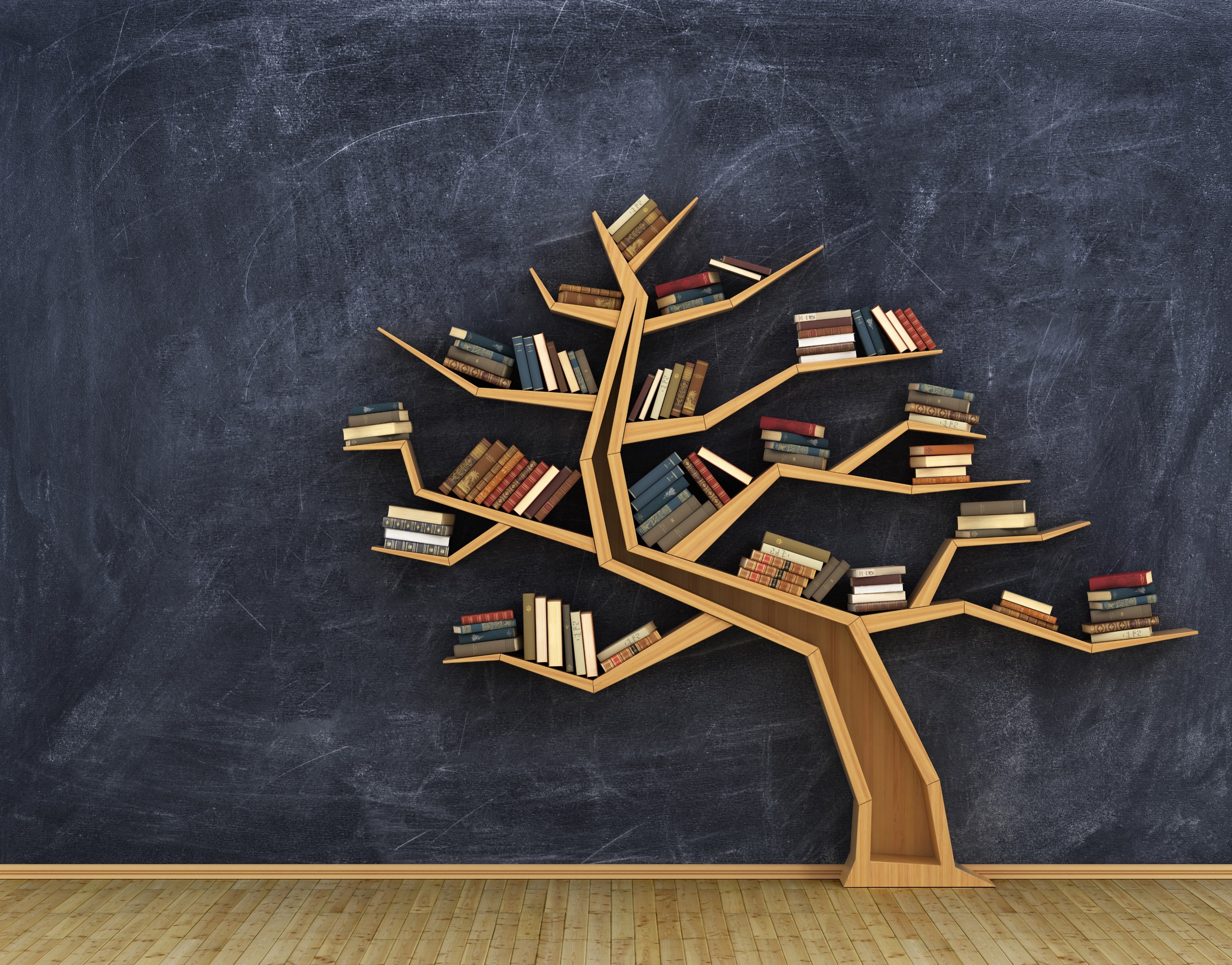 A tree made of books