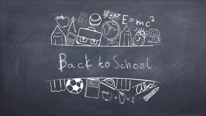 Back to school on blackboard