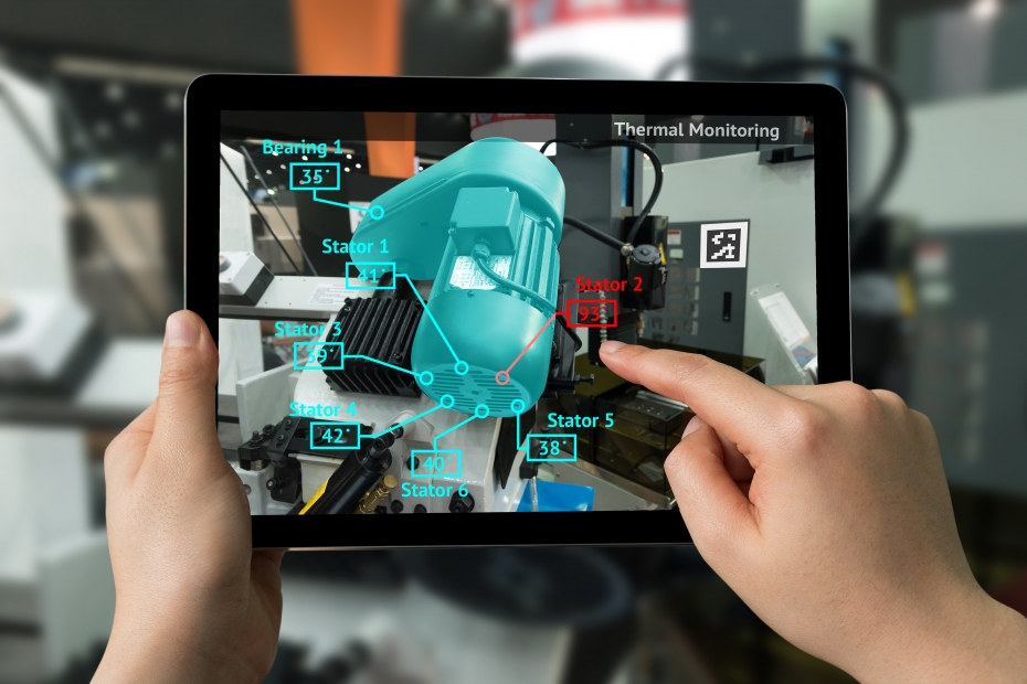 Tablet displaying thermal monitoring machine